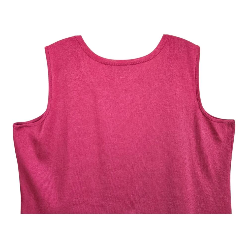 MING WANG Women's Plus 2X Tunic Tank Top Pink Sleeveless Capsule Wardrobe 48" - Picture 5 of 7